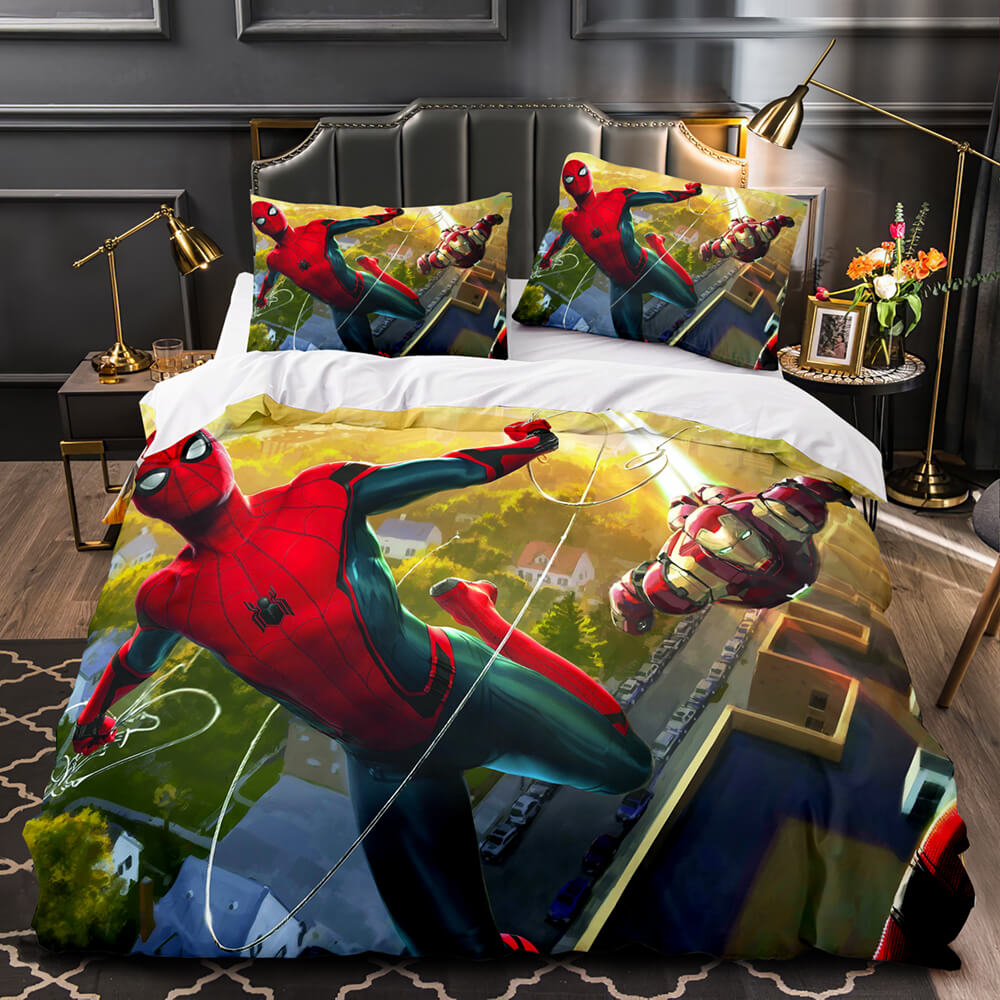 Spiderman Cosplay Spider-Man Parure de lit Couette Draps Housses de couette