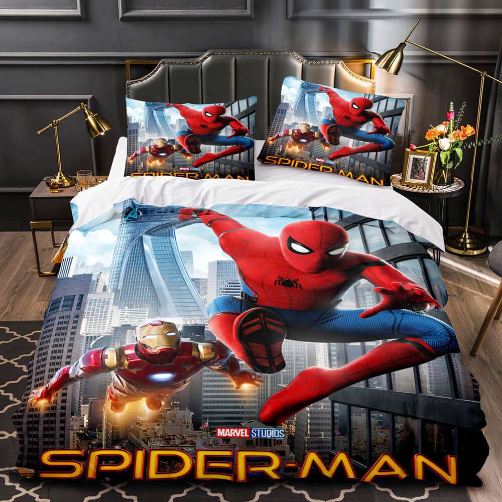 Spiderman Cosplay Spider-Man Parure de lit Couette Draps Housses de couette