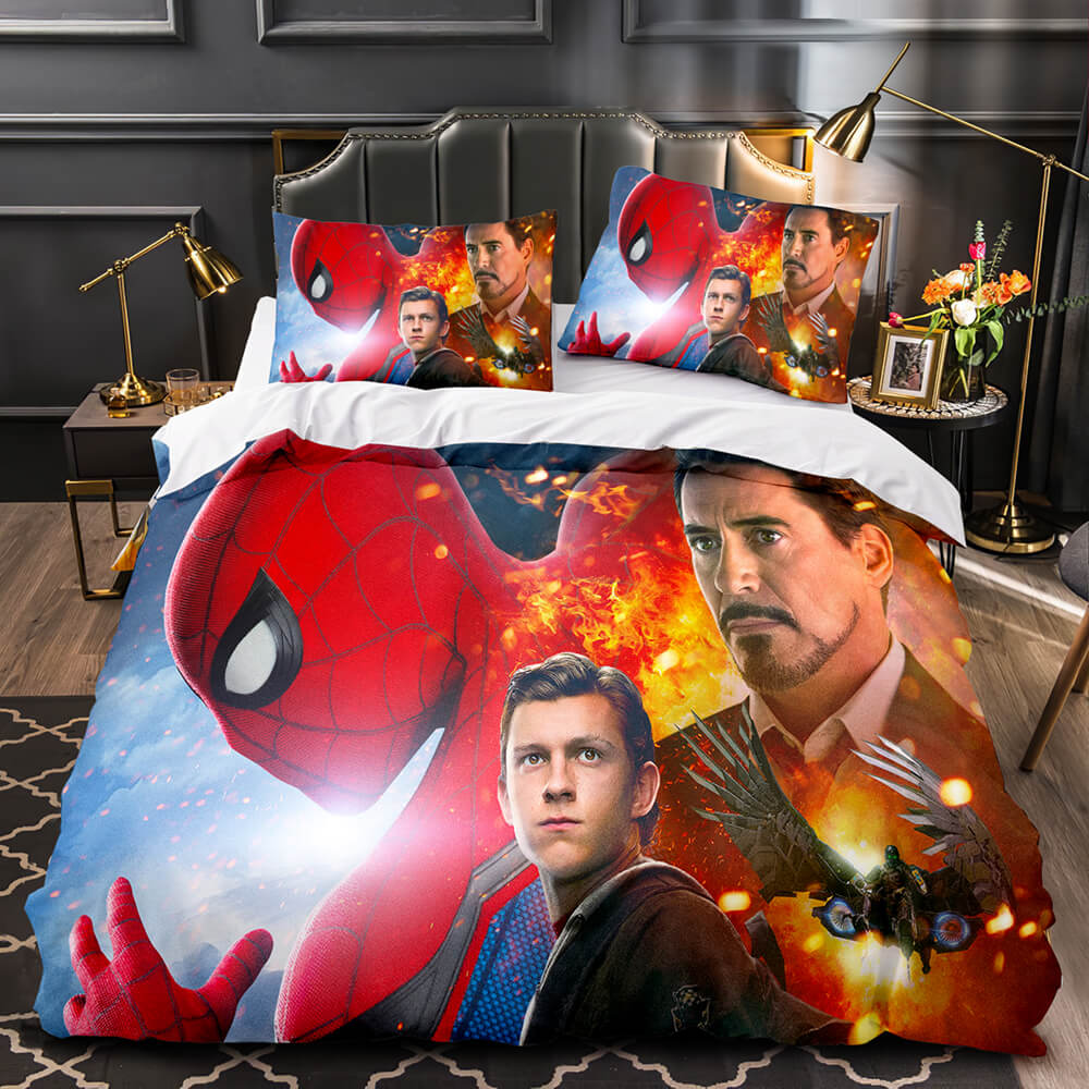 Spiderman Cosplay Spider-Man Parure de lit Couette Draps Housses de couette