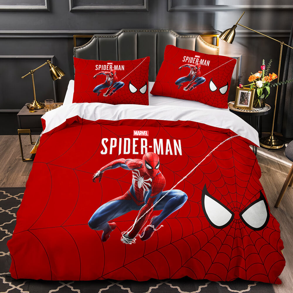 Spiderman Cosplay Spider-Man Parure de lit Couette Draps Housses de couette