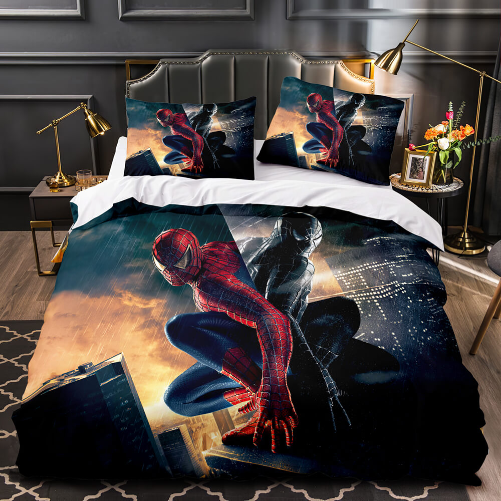 Spiderman Cosplay Spider-Man Parure de lit Couette Draps Housses de couette