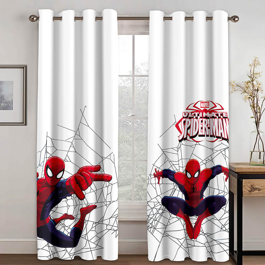 Spiderman Curtains Cosplay Blackout Window Treatments Drapes for Room Decor
