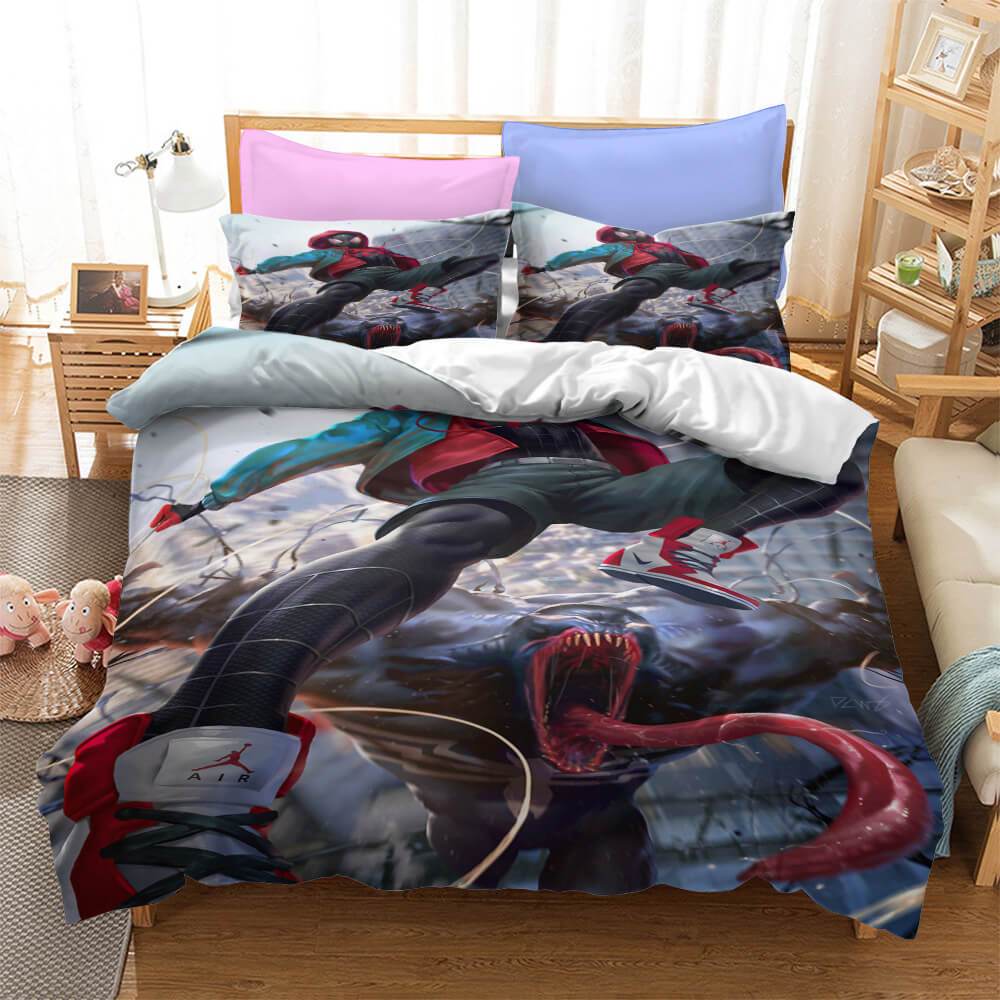 Ensemble de literie Spider Man Miles Morales Gwen Stacy Housse de couette