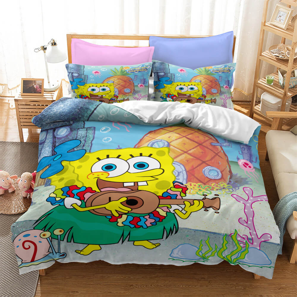 SpongeBob SquarePants Parure de lit pour enfant avec housse de couette et housse de couette