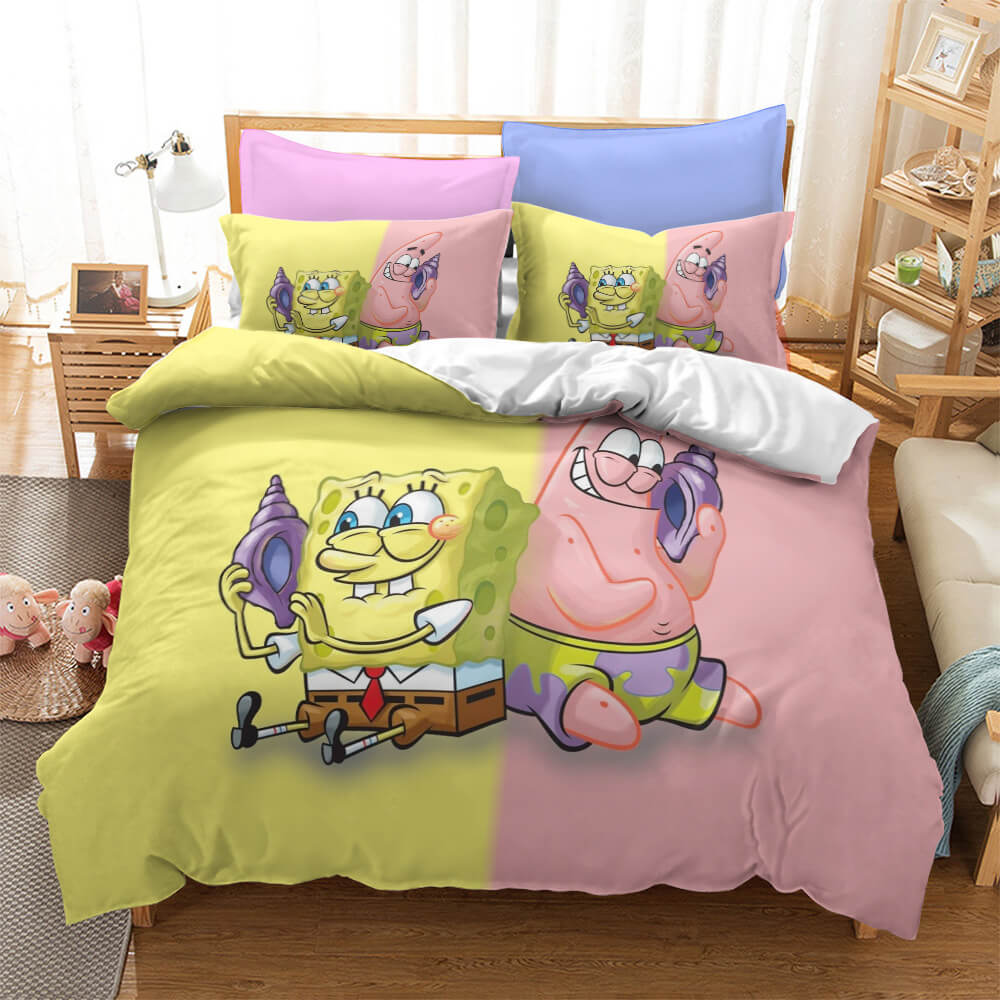 SpongeBob SquarePants Parure de lit pour enfant avec housse de couette et housse de couette