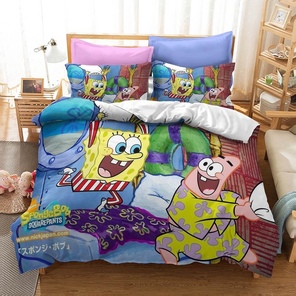 SpongeBob SquarePants Parure de lit pour enfant avec housse de couette et housse de couette