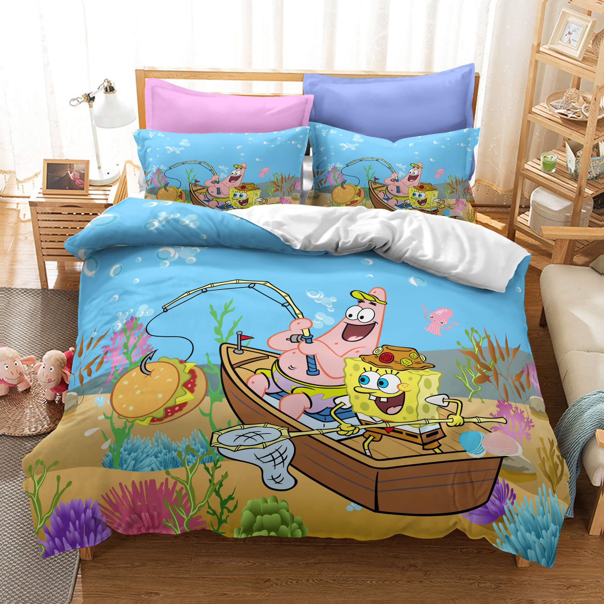SpongeBob SquarePants Parure de lit pour enfant avec housse de couette et housse de couette