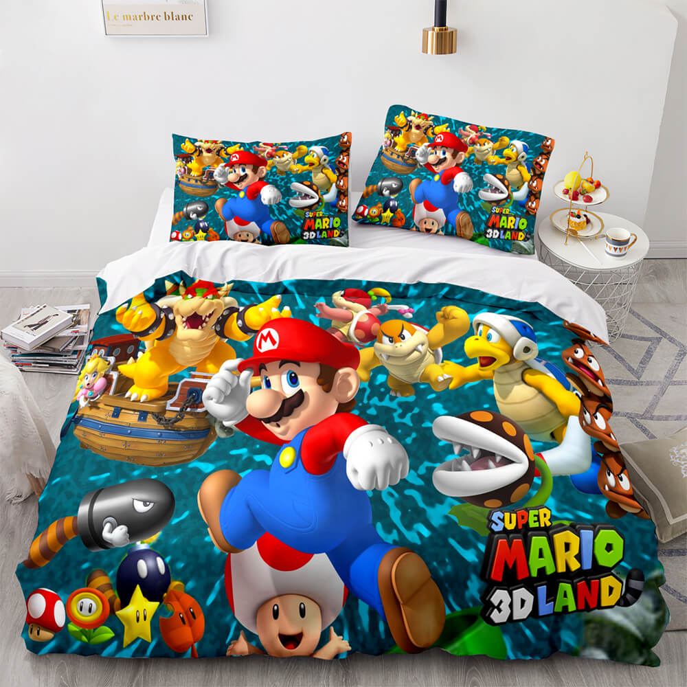 Super Mario Cosplay Ensemble de literie pour enfants Couette Housses de couette Ensembles de lit
