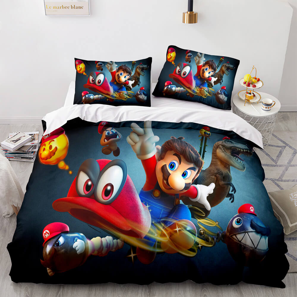 Super Mario Cosplay Ensemble de literie pour enfants Couette Housses de couette Ensembles de lit