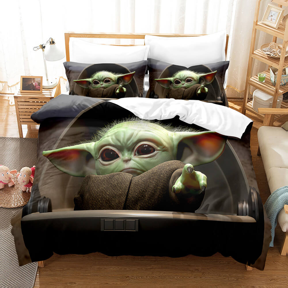 The Mandalorian Baby Yoda Cosplay Ensemble de literie pour enfants Ensembles de housse de couette
