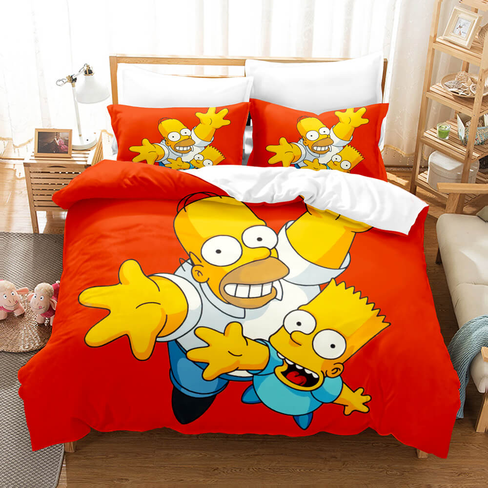 The Simpsons Pattern Cosplay Bedding Set UK Quilt Cover