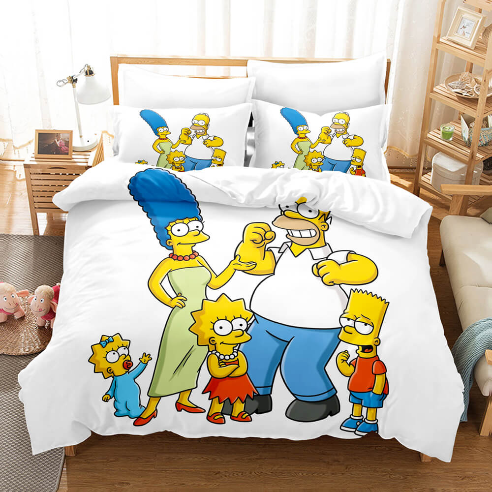 The Simpsons Pattern Cosplay Bedding Set UK Quilt Cover