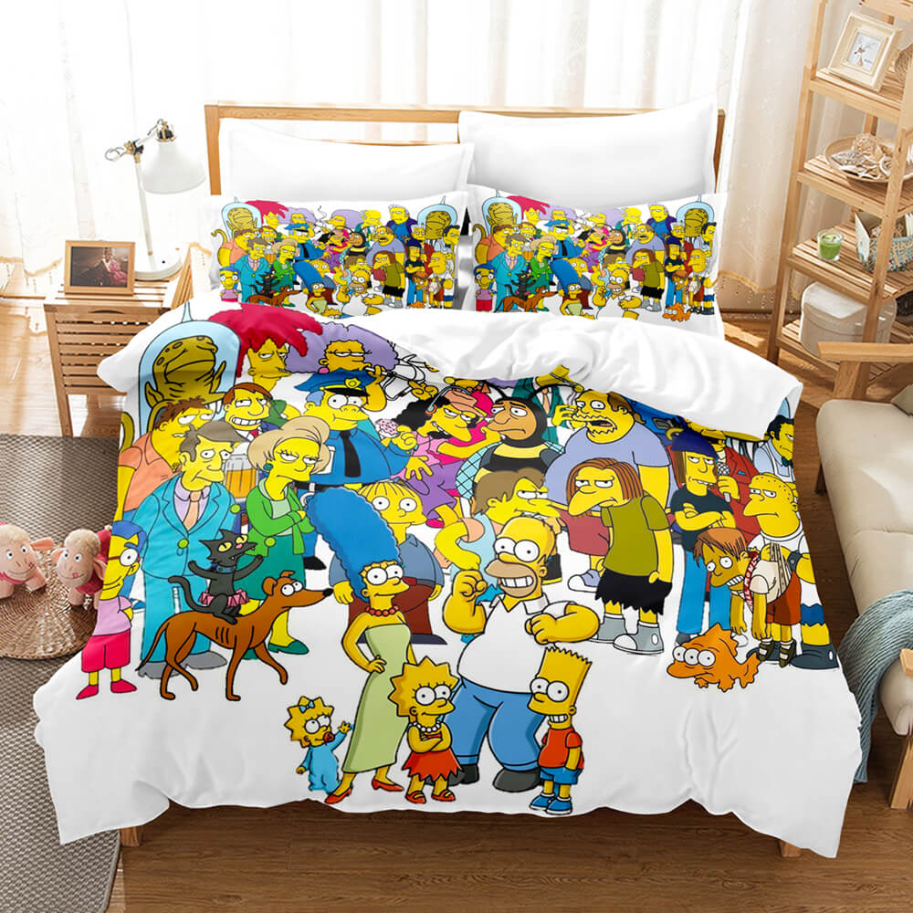 The Simpsons Pattern Cosplay Bedding Set UK Quilt Cover