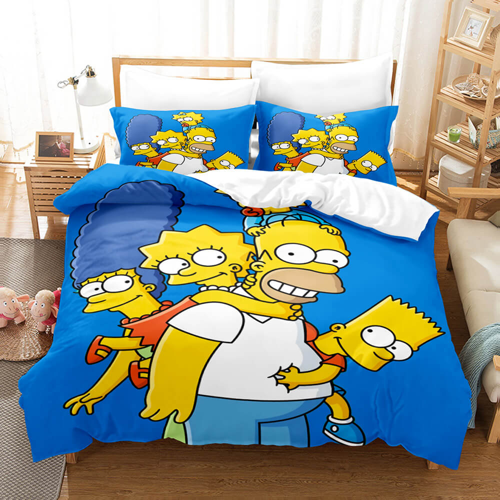 The Simpsons Pattern Cosplay Bedding Set UK Quilt Cover