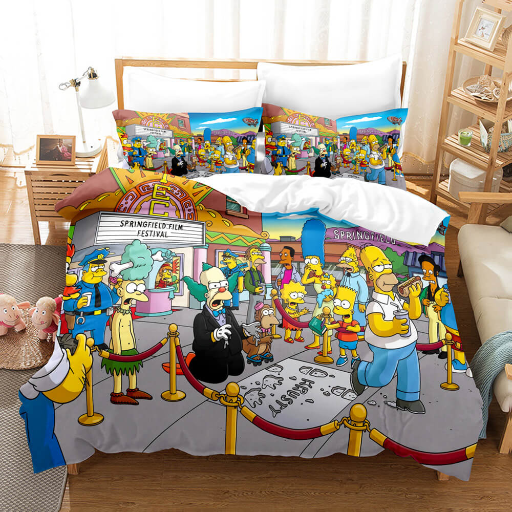 The Simpsons Pattern Cosplay Bedding Set UK Quilt Cover