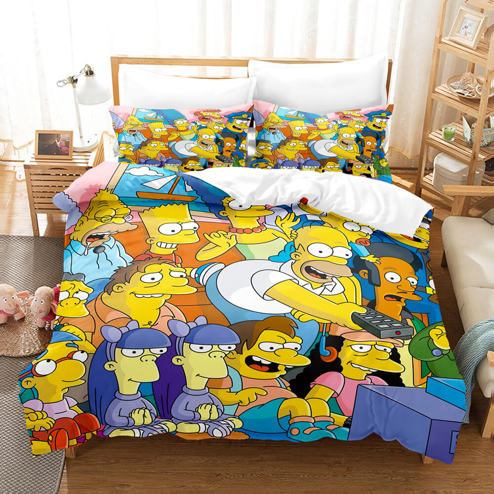 The Simpsons Pattern Cosplay Bedding Set UK Quilt Cover