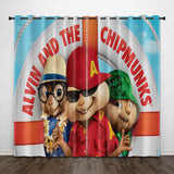 Load image into Gallery viewer, Alvin and the Chipmunks Curtains Pattern Blackout Window Drapes