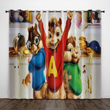 Load image into Gallery viewer, Alvin and the Chipmunks Curtains Pattern Blackout Window Drapes