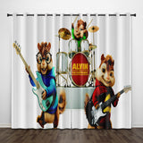 Load image into Gallery viewer, Alvin and the Chipmunks Curtains Pattern Blackout Window Drapes