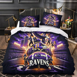 Charger l&#39;image dans la visionneuse de la galerie, Baltimore Ravens Bedding Set Duvet Cover Without Filler