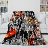 Charger l&#39;image dans la visionneuse de la galerie, Black Clover Blanket Flannel Fleece Pattern Throw Room Decoration