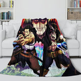 Charger l&#39;image dans la visionneuse de la galerie, Black Clover Blanket Flannel Fleece Pattern Throw Room Decoration