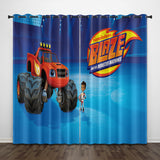 Load image into Gallery viewer, Cartoon Blaze and the Monster Machines Curtains Pattern Blackout Window Drapes