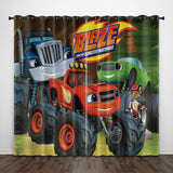 Load image into Gallery viewer, Cartoon Blaze and the Monster Machines Curtains Pattern Blackout Window Drapes