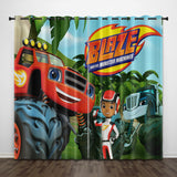 Load image into Gallery viewer, Cartoon Blaze and the Monster Machines Curtains Pattern Blackout Window Drapes