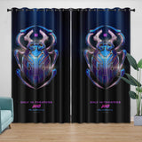 Load image into Gallery viewer, Blue Beetle Curtains Pattern Blackout Window Drapes