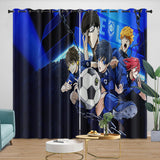 Load image into Gallery viewer, Blue Lock Curtains Blackout Window Drapes Room Decoration