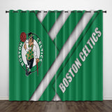 Load image into Gallery viewer, Boston Celtics Curtains Pattern Blackout Window Drapes