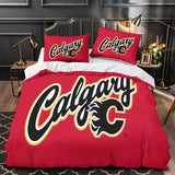Charger l&#39;image dans la visionneuse de la galerie, Calgary Flames Bedding Set Quilt Duvet Cover Without Filler