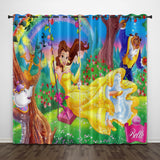 Load image into Gallery viewer, Cartoon Beauty and the Beast Curtains Pattern Blackout Window Drapes