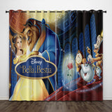 Load image into Gallery viewer, Cartoon Beauty and the Beast Curtains Pattern Blackout Window Drapes