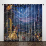 Load image into Gallery viewer, Cartoon Beauty and the Beast Curtains Pattern Blackout Window Drapes