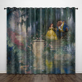 Load image into Gallery viewer, Cartoon Beauty and the Beast Curtains Pattern Blackout Window Drapes