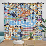 Charger l'image dans la visionneuse de la galerie, Cartoon Bluey Curtains Blackout Window Drapes Kids Room Decoration