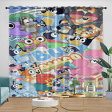 Charger l'image dans la visionneuse de la galerie, Cartoon Bluey Curtains Blackout Window Drapes Kids Room Decoration