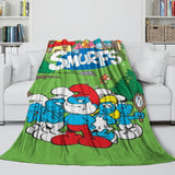 Load image into Gallery viewer, Cartoon Smurfs Blanket Flannel Throw Room Decoration