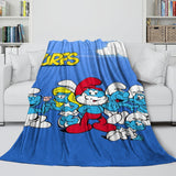 Load image into Gallery viewer, Cartoon Smurfs Blanket Flannel Throw Room Decoration