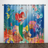 Load image into Gallery viewer, Cartoon The Little Mermaid Curtains Pattern Blackout Window Drapes