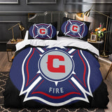 Charger l&#39;image dans la visionneuse de la galerie, Chicago Fire Soccer Club Bedding Set Duvet Cover Without Filler