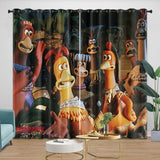 Charger l&#39;image dans la visionneuse de la galerie, Chicken Run Curtains Pattern Blackout Window Drapes