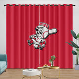 Charger l&#39;image dans la visionneuse de la galerie, Cincinnati Reds Curtains Blackout Window Drapes Room Decoration