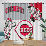 Charger l&#39;image dans la visionneuse de la galerie, Cincinnati Reds Curtains Blackout Window Drapes Room Decoration
