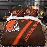 Load image into Gallery viewer, Cleveland Browns Bedding Set Duvet Cover Without Filler