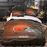 Load image into Gallery viewer, Cleveland Browns Bedding Set Duvet Cover Without Filler