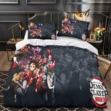 Charger l&#39;image dans la visionneuse de la galerie, Demon Slayer Kimetsu no Yaiba Bedding Set Quilt Duvet Cover Without Filler