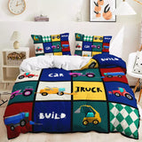 Charger l&#39;image dans la visionneuse de la galerie, Digger Dump Truck Excavator Bedding Set Quilt Cover Without Filler